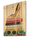 Paris Glamourous Gold Style IV - Fashion Print on Natural Pine Wood