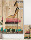 Paris Glamourous Gold Style IV - Fashion Print on Natural Pine Wood