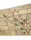 Rainbow Coloured Vines And Flowers - Cabin & Lodge Print on Natural Pine Wood
