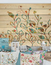 Rainbow Coloured Vines And Flowers - Cabin & Lodge Print on Natural Pine Wood