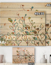 Rainbow Coloured Vines And Flowers - Cabin & Lodge Print on Natural Pine Wood