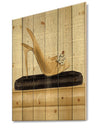 Gold Fashion High Hells I - Posh & Luxe Print on Natural Pine Wood