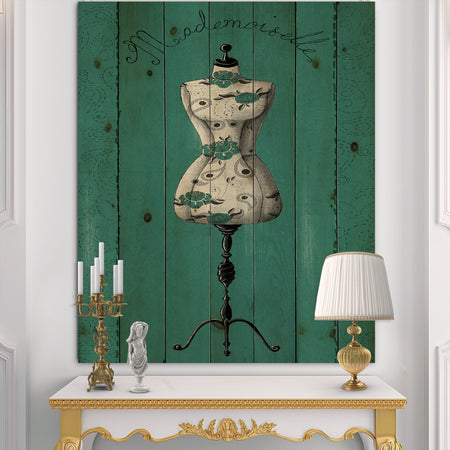 French Couture III - Fashion Print on Natural Pine Wood