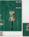 French Couture IV - Fashion Print on Natural Pine Wood