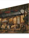 Porch & Den La Brasserie of Champs-elysees Paris - Print on Natural Pine Wood