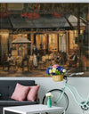 Porch & Den La Brasserie of Champs-elysees Paris - Print on Natural Pine Wood