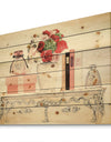 Roses, Fragrance and Glamorous Belle Parfum - Fashion Print on Natural Pine Wood