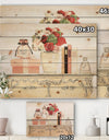 Roses, Fragrance and Glamorous Belle Parfum - Fashion Print on Natural Pine Wood