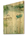 Lakeside Boats Welcome Home - Lake House Print on Natural Pine Wood