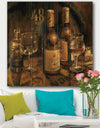 Vintage Wine Cellar - Traditional Print on Natural Pine Wood