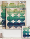 Circle Abstract Blue Colorfields II - Mid-Century Modern Transitional Print on Natural Pine Wood