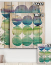 Circle Abstract Blue Colorfields III - Mid-Century Modern Transitional Print on Natural Pine Wood