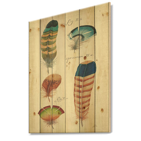 Feathers Cottage Family II - Cabin & Lodge Print on Natural Pine Wood