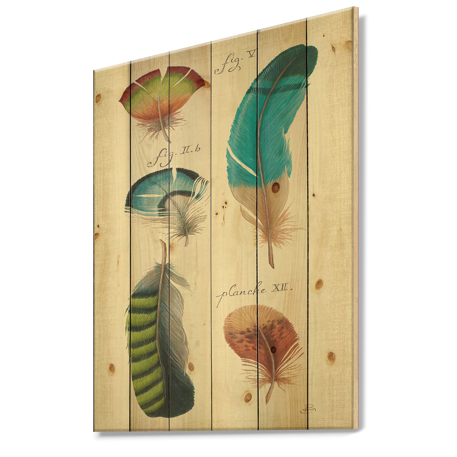 Feathers Cottage Family III - Cabin & Lodge Print on Natural Pine Wood