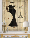 Elegance Glam Paris Diva I - Fashion Print on Natural Pine Wood