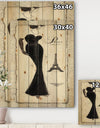 Elegance Glam Paris Diva I - Fashion Print on Natural Pine Wood