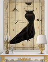 Elegance Glam Paris Diva II - Fashion Print on Natural Pine Wood