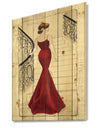 Elegance Glam Paris Diva III - Fashion Print on Natural Pine Wood