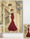 Elegance Glam Paris Diva III - Fashion Print on Natural Pine Wood