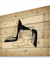 Glamorous Black Diamond Stiletto I - Fashion Print on Natural Pine Wood