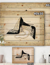 Glamorous Black Diamond Stiletto I - Fashion Print on Natural Pine Wood