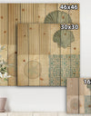 Beach Treasures Collage I - Traditional Bathroom Print on Natural Pine Wood