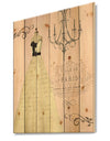 French chandeliers Couture II - Fashion Print on Natural Pine Wood