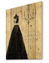 French chandeliers Couture IV - Fashion Print on Natural Pine Wood