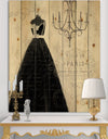 French chandeliers Couture IV - Fashion Print on Natural Pine Wood