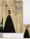 French chandeliers Couture IV - Fashion Print on Natural Pine Wood