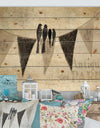 French Bird Flea Market - Farmhouse Print on Natural Pine Wood