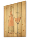 Glam Sparkling Rose Wine - Glam Print on Natural Pine Wood