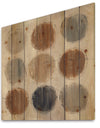 Geometric Circle Natural Balance II - Mid-Century Modern Transitional Print on Natural Pine Wood