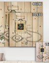 Perfume Glam Bathroom I - Traditional Bathroom Print on Natural Pine Wood