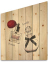 Lovely Glamorous Parfum - Traditional Bathroom Print on Natural Pine Wood