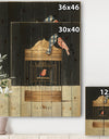 Tweet Gold Birdcage Collage - Traditional Print on Natural Pine Wood