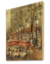 Lunch on the Champs Elysees Paris - French Country Print on Natural Pine Wood