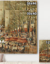 Lunch on the Champs Elysees Paris - French Country Print on Natural Pine Wood