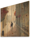 Paris Romance Couples II - Romantic French Country Print on Natural Pine Wood