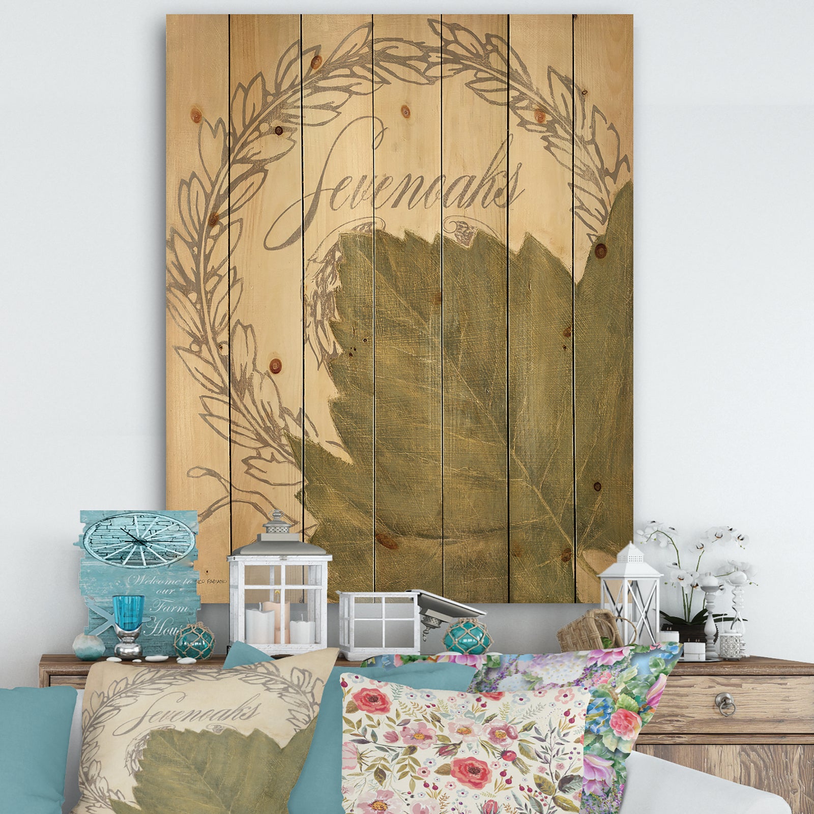 French Chateau White Wine I - Food and Beverage Print on Natural Pine Wood