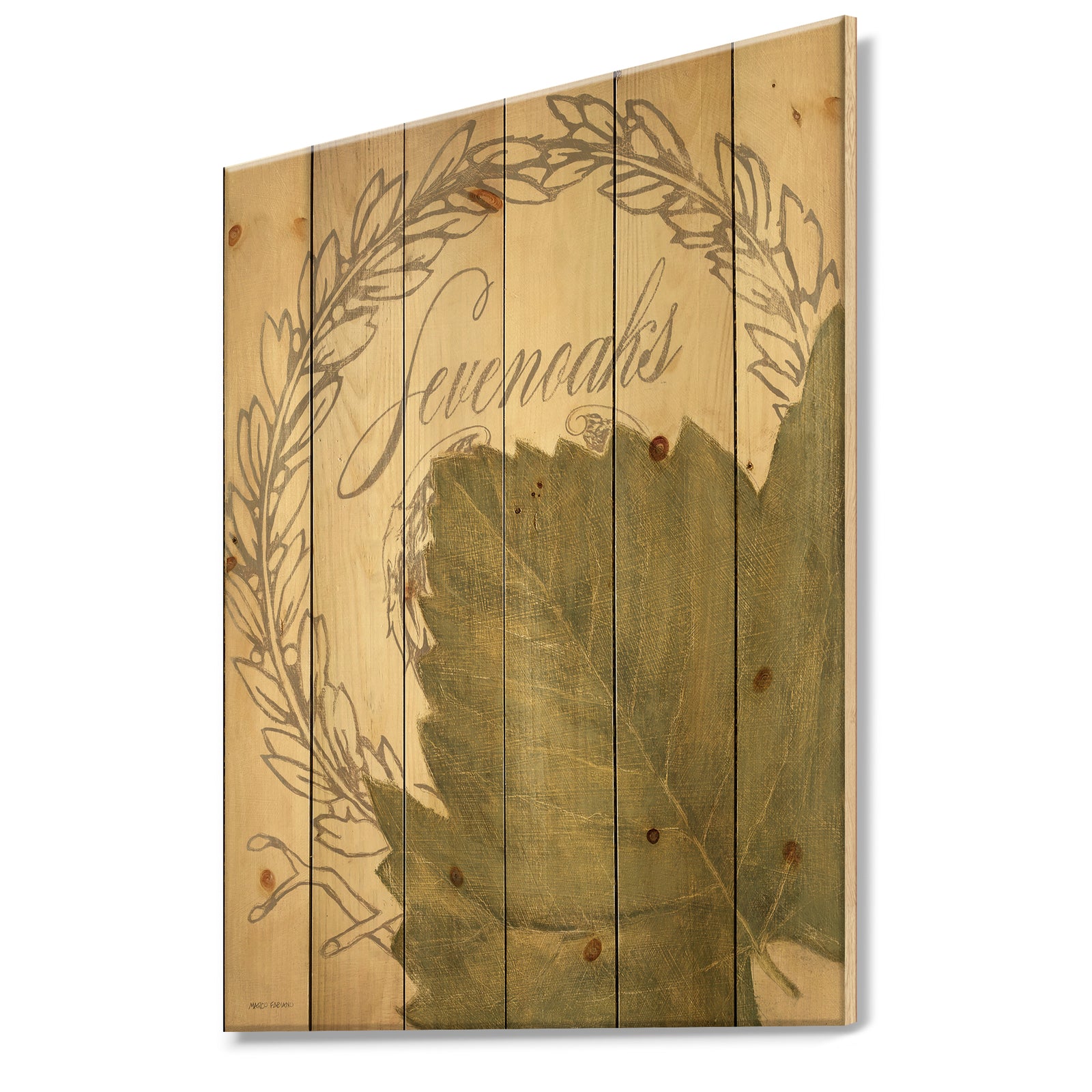French Chateau White Wine I - Food and Beverage Print on Natural Pine Wood
