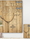 French Chateau White Wine II - Food and Beverage Print on Natural Pine Wood