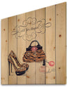 Glam fashion handbags I - Fashion Print on Natural Pine Wood