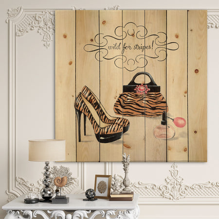 Glam fashion handbags I - Fashion Print on Natural Pine Wood