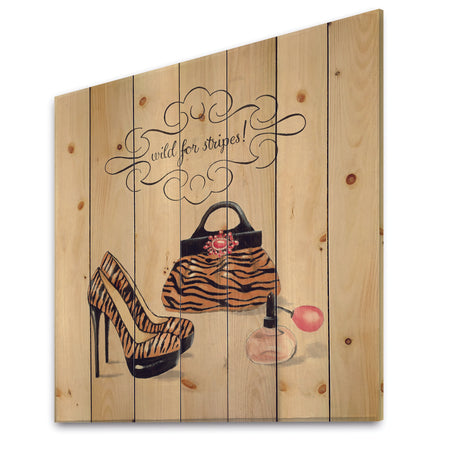 Glam fashion handbags I - Fashion Print on Natural Pine Wood