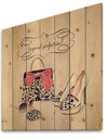 Glam fashion handbags II - Fashion Print on Natural Pine Wood