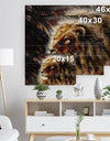 Majestically Peaceful Lion - Animal Art Print on Natural Pine Wood