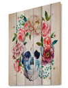 Skull Bouquet Vector Art - Contemporary Print on Natural Pine Wood