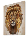 King Lion Aslan - Animal Art Print on Natural Pine Wood