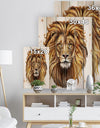 King Lion Aslan - Animal Art Print on Natural Pine Wood